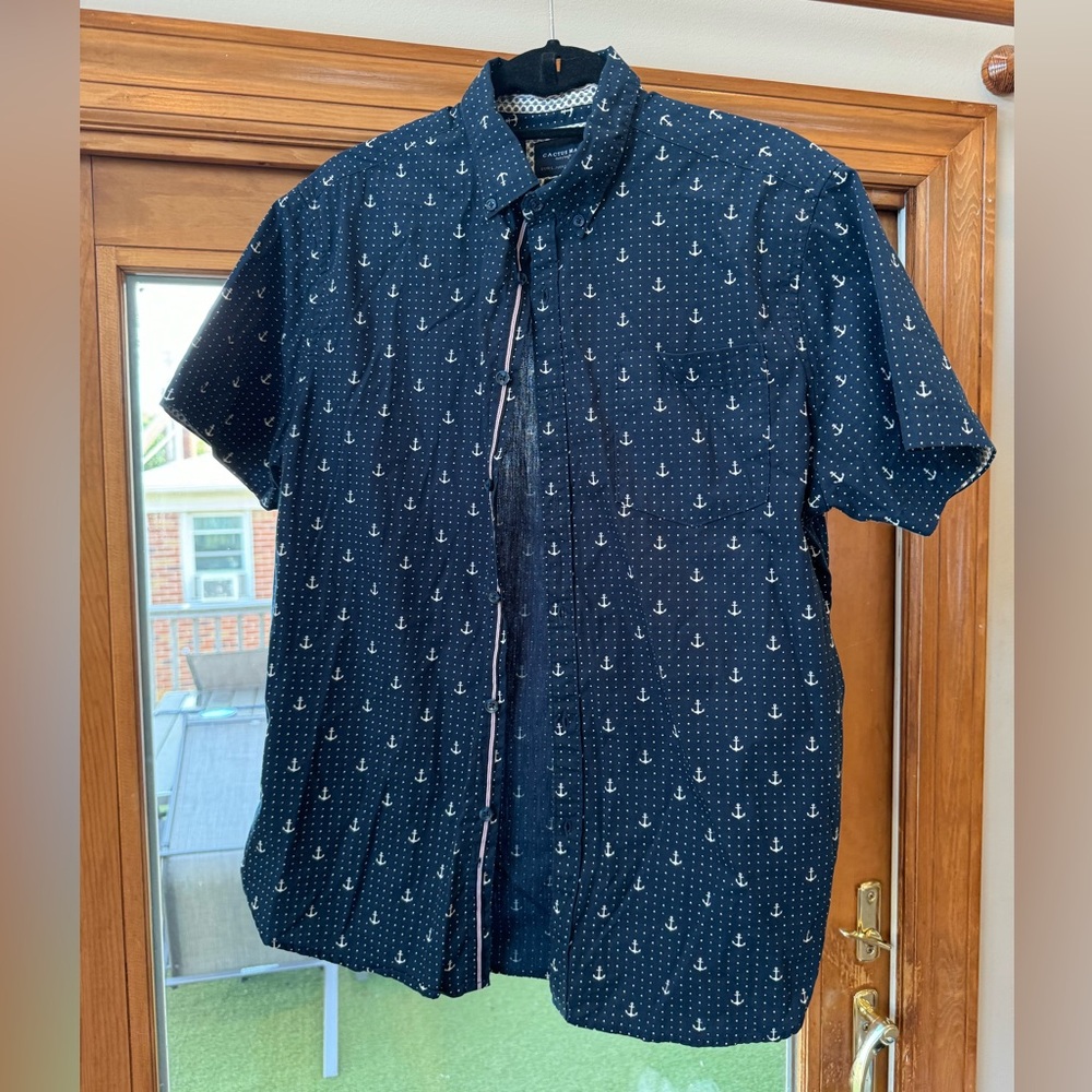 Button up anchor dress shirt. Size Large